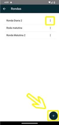 Lista de rondas asignadas