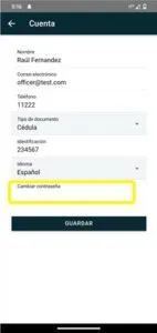 Pantalla de cuenta
