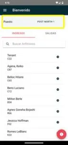 Pantalla de Ingresos y Salidas